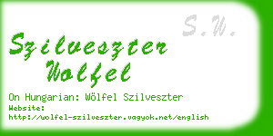 szilveszter wolfel business card